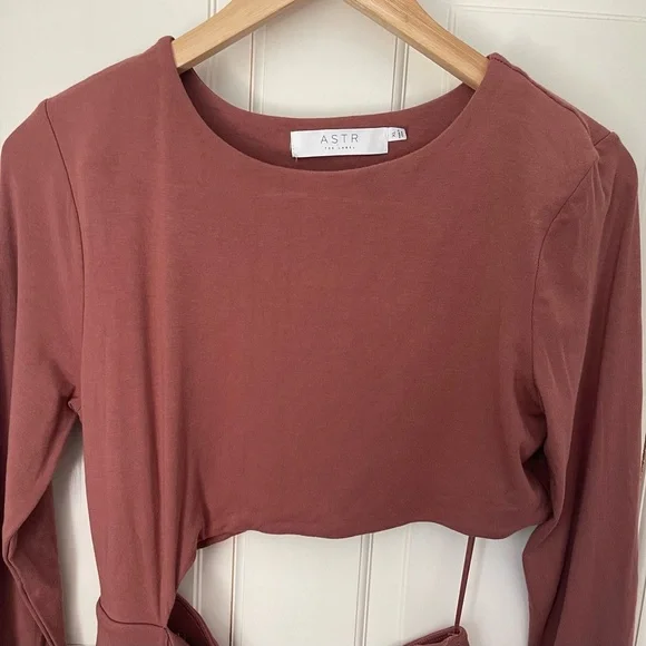 ASTR the Label Westwood Dress XL Pink Cutout Midi Stretch Jersey Sexy Revolve - Picture 5 of 8